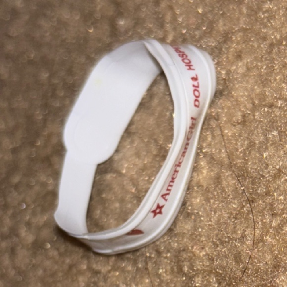 American Girl White Hospital Bracelet Wristband